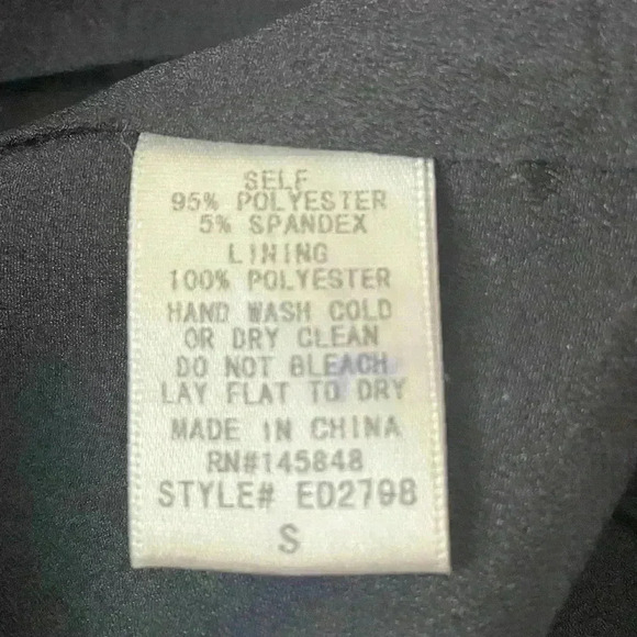 Everly Black Dress with Lace Pattern and Gold Zipper in Back Lined Size Small - Picture 15 of 16